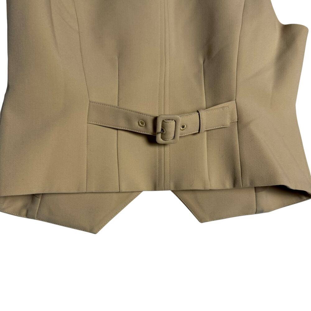 Favorite Daughter Margaret Beige Button Front Sleeveless Crepe Vest Size XS - Picture 13 of 16